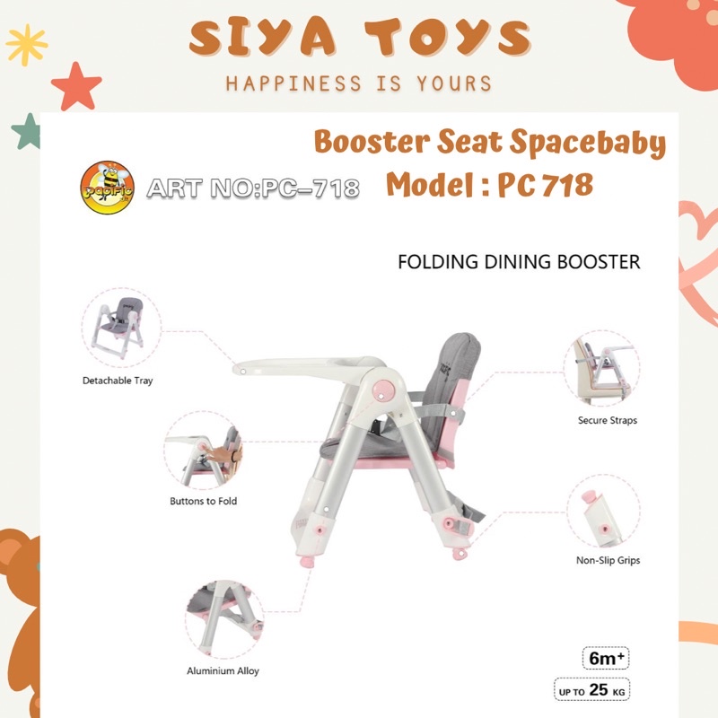 SIYA ✨FREE BUBBLEWRAP BOOSTER SEAT PACIFIC JR SB 718 BOOSTER SEAT BABY / KURSI MAKAN BAYI PC 718 PC718