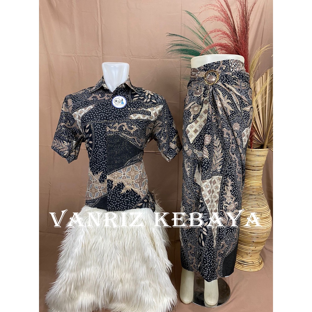 BATIK COUPLE / BAJU BATIK COUPLE LENGAN PENDEK/ BATIK SET / BATIK LENGAN PENDEK / BATIK COUPLE ROK LILIT / ROK LILIT BATIK COUPLE