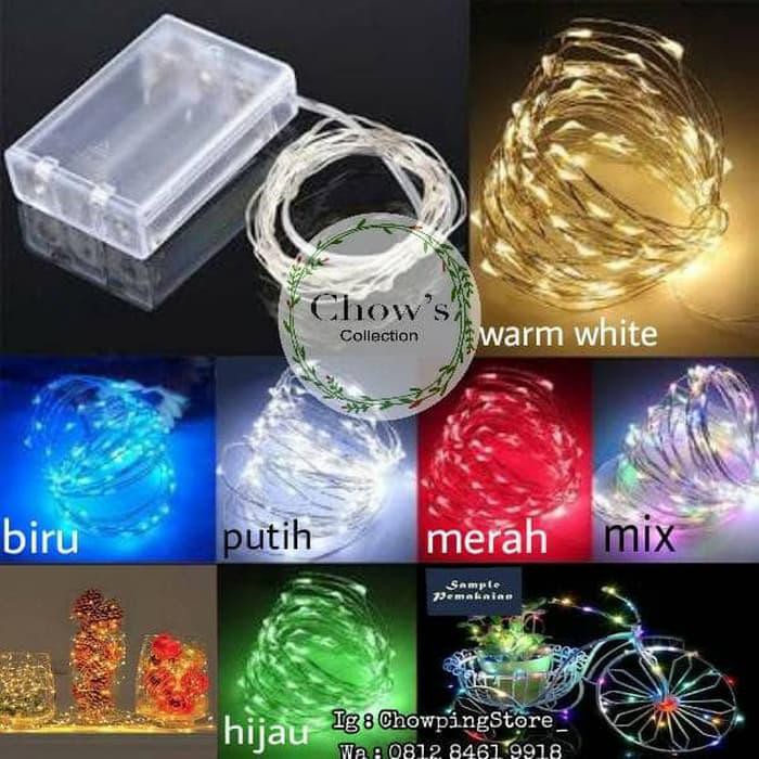 Lampu Kawat Led / Lampu Hias Baterai Kawat Tembaga - Warm White