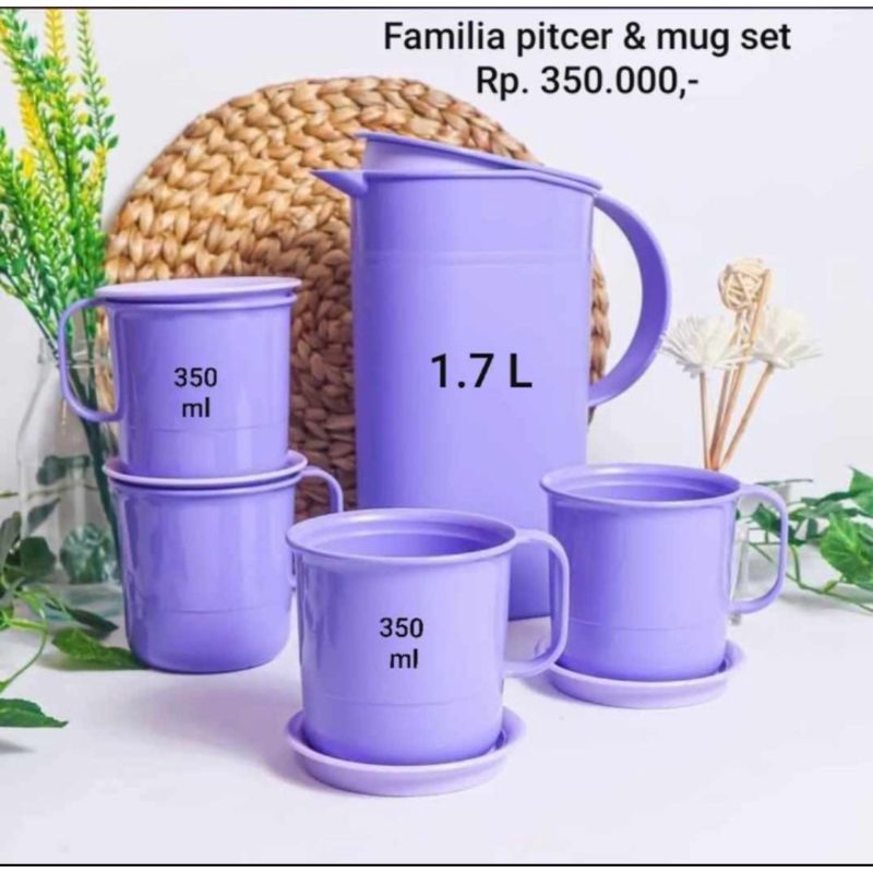 Tupperware familia pitcer & mug set