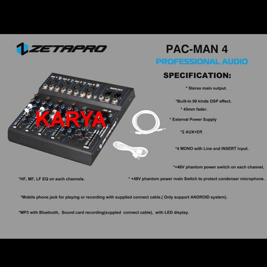 mixer zetapro pac man4 pacman 4 pac man 4 pacman 4 4 channel original