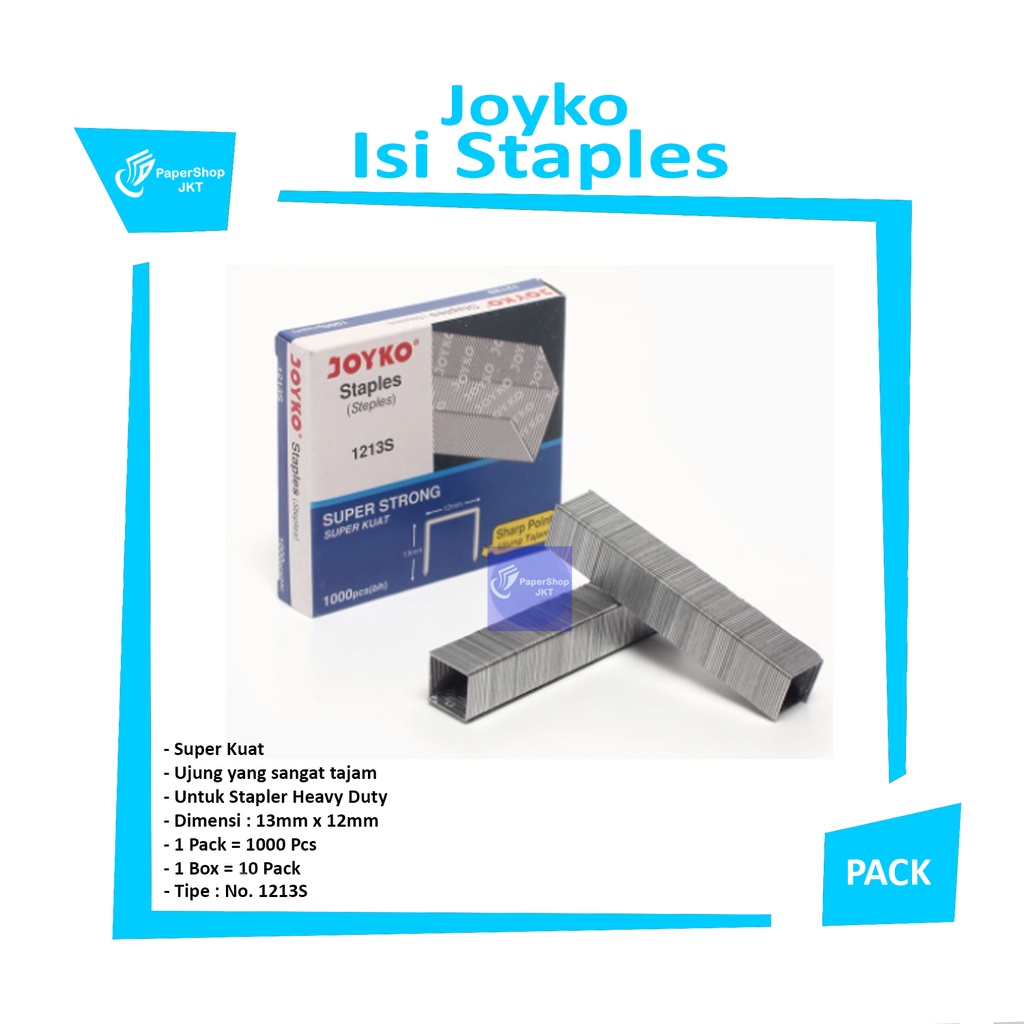 

JOYKO -Isi Staples No.1213S - Super Kuat - Isi cekrekan Besar - Pack