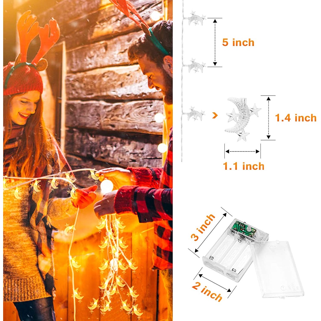 [ Christmas led star moon Fairy string lights Decoration for home Bedroom Fairy Garland Wedding Xmas Festival Party ]