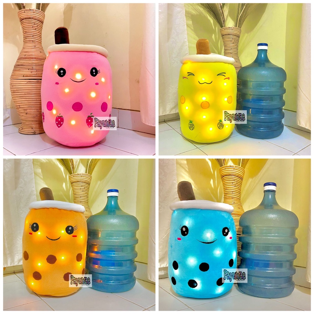 Boneka Boba Jumbo Besar LED Lampu Nyala Tinggi 45cm Ukuran Galon Bahan Halus Isi Empuk Harga Murah