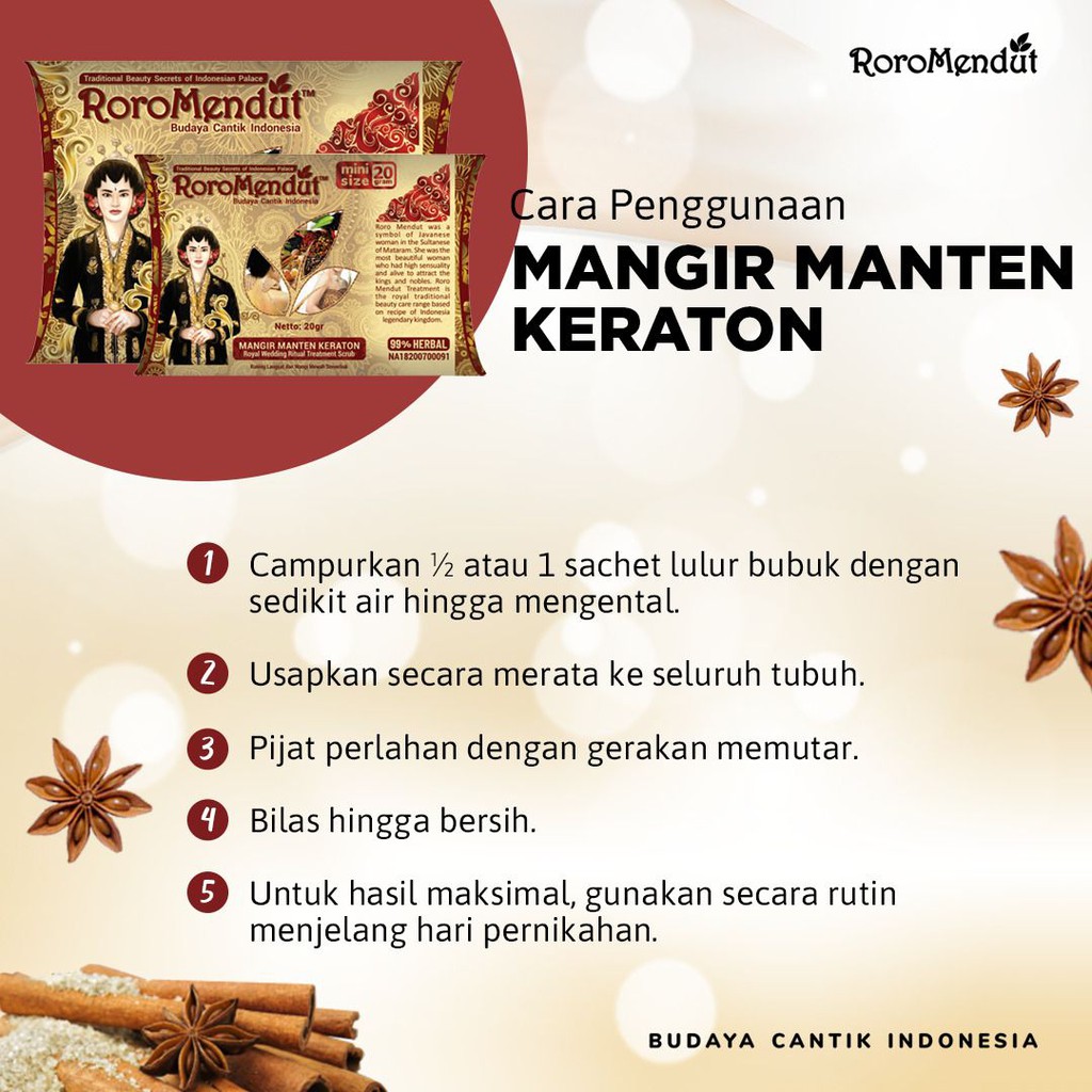 Roro Mendut Lulur Pengantin Mangir Manten Keraton Organic 20gr &amp; 40gr