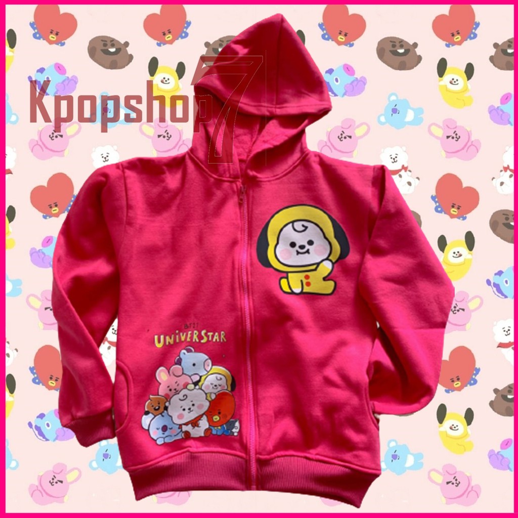 Jaket bt21 anak hoodie bt21 anak sablon depan