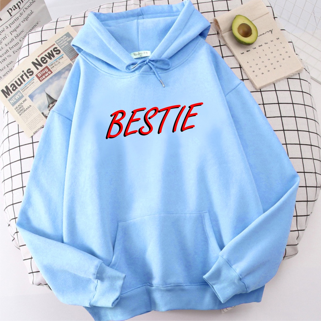 Fnenishastore Sweater Hoodie Wanita BESTIE Terbaru Viral Size M-L-XL-XXL Bisa Bayar Ditempat COD