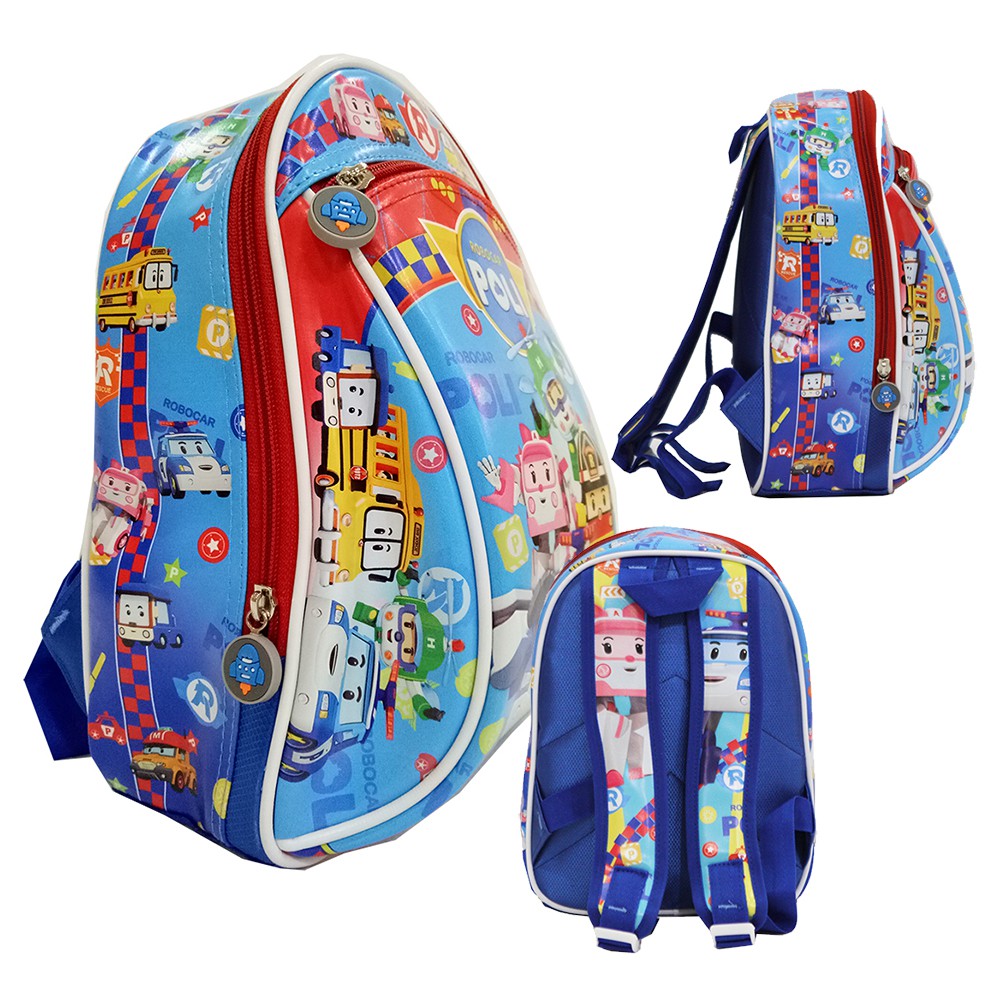 Tas Ransel Anak Sekolah PAUD Robocar POLI Bahan Kain Tas Ransel Anak Sekolah PAUD Robocar POLI Bahan Kain