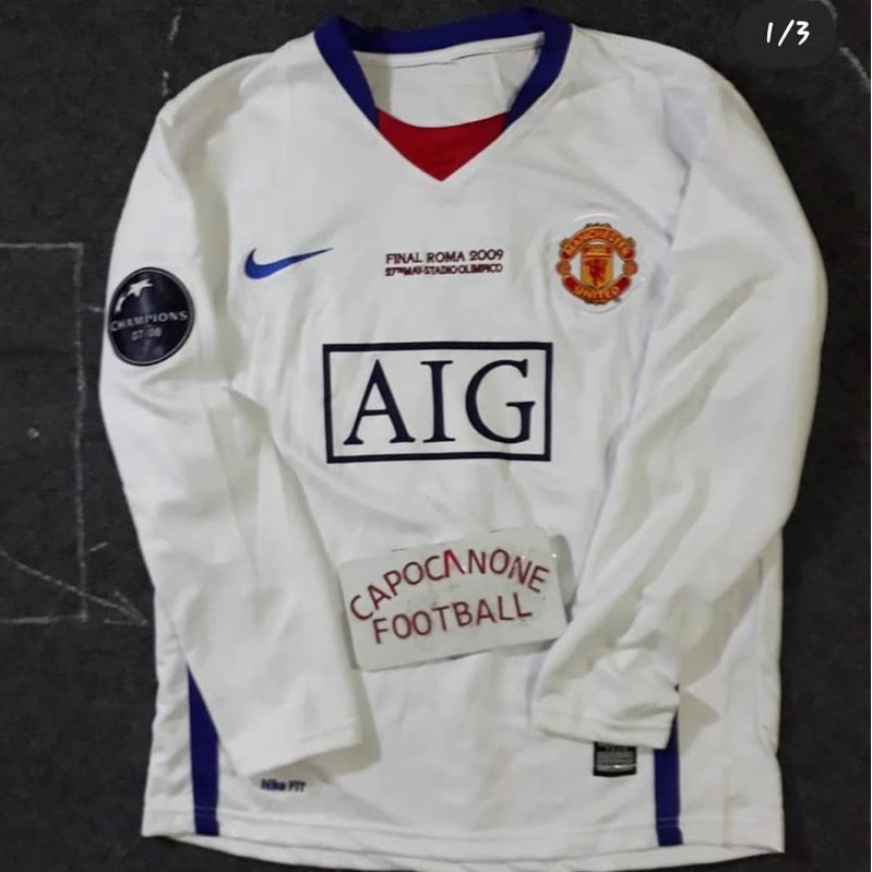 JERSEY MANCHESTER UNITED FINAL ROMA 2009 2010 MU 2008 08 LS LONGSLEEVE