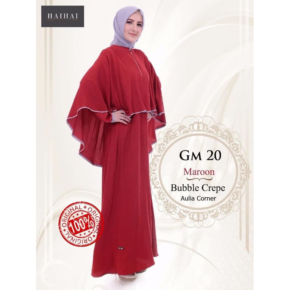 Gamis Katun Original HAIHAI GM 20 (Abu, Merah, Navy)