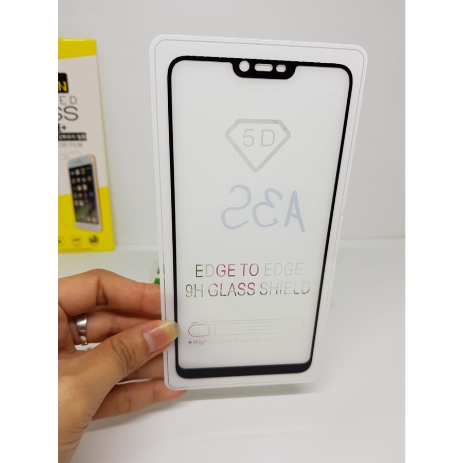 KOREAN Tempered Glass Oppo A3S 6.2 inch Oppo A5 Screen Guard AntiGores BENING FULL SCREEN