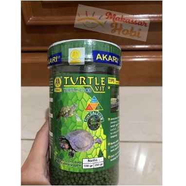 Makanan Pakan Kura Kura AKARI AA TURTLE VIT Food Pelet Hijau 300gr