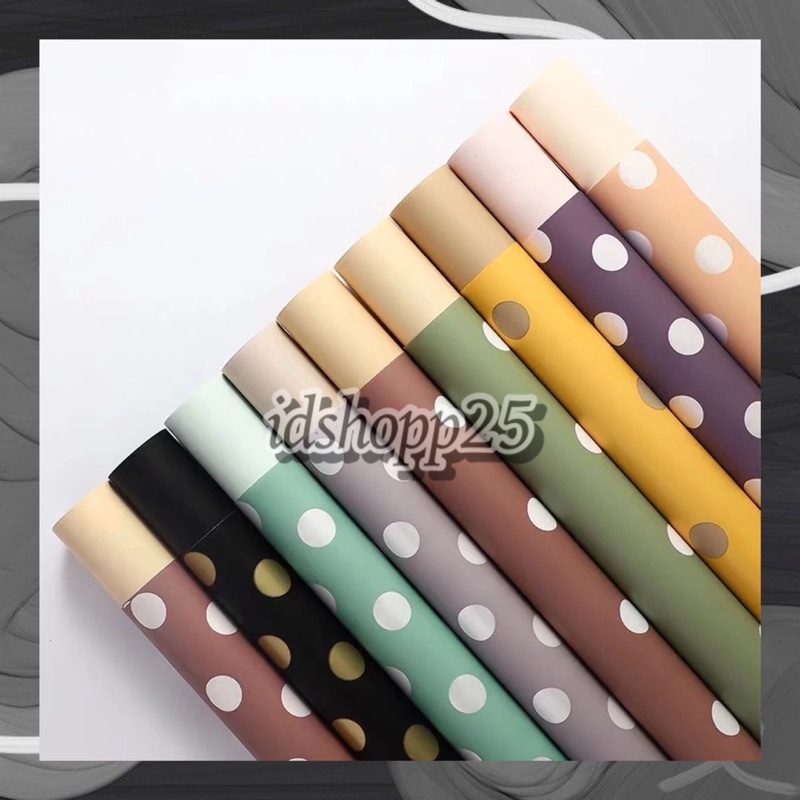 

FLOWER WRAPPING KERTAS BUNGA POLKADOT (ECER)