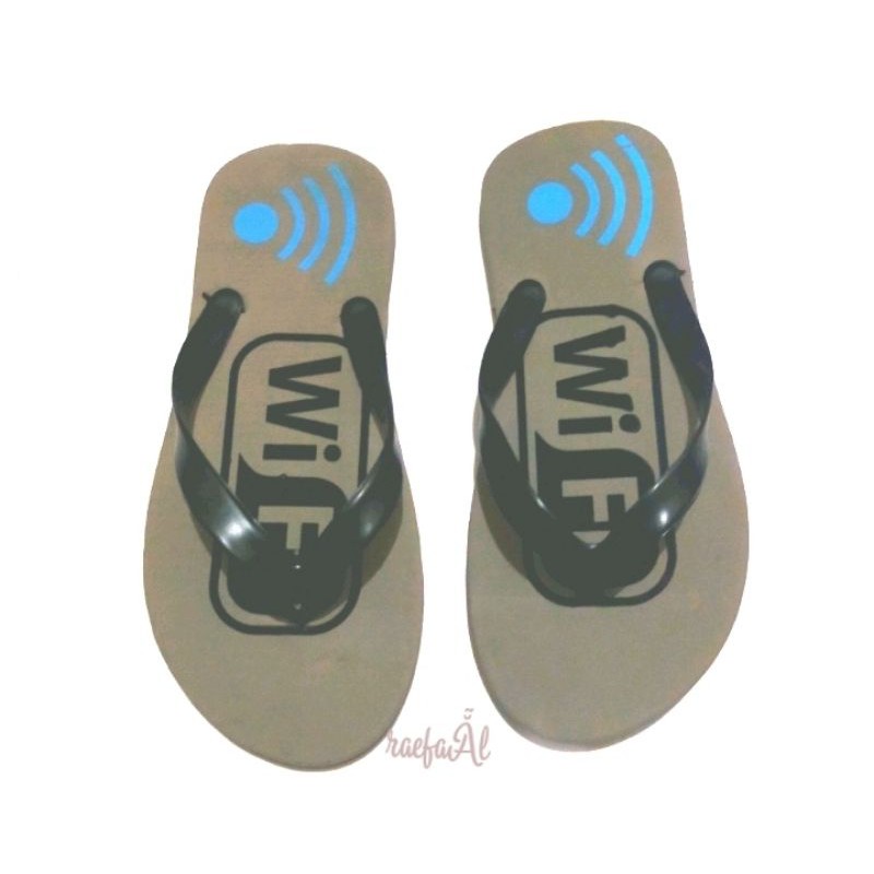 SANDAL JEPIT PRIA MOTIF WIFI CASUAL