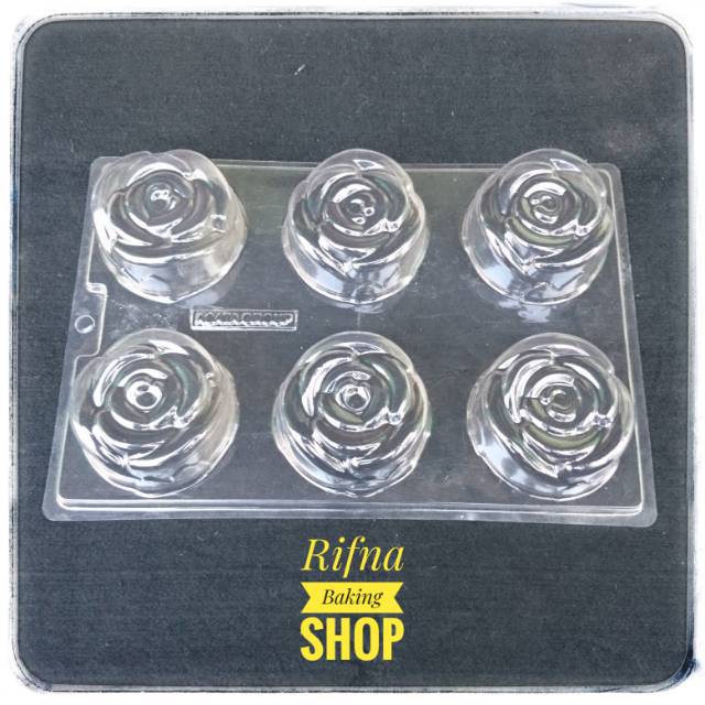 Cetakan Mika Coklat Puding Bunga Mawar Besar