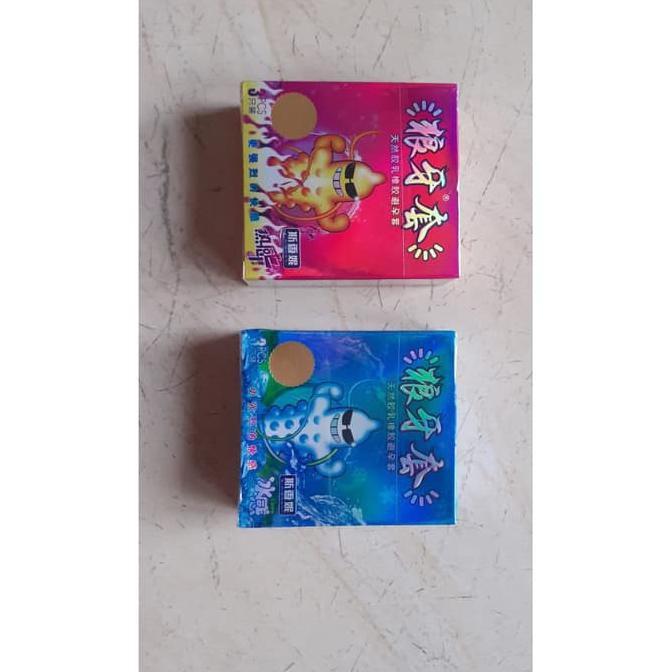 Kondom Duri gerigi Hot n Cool Panas / Dingin kemasan box kecil isi 3pc