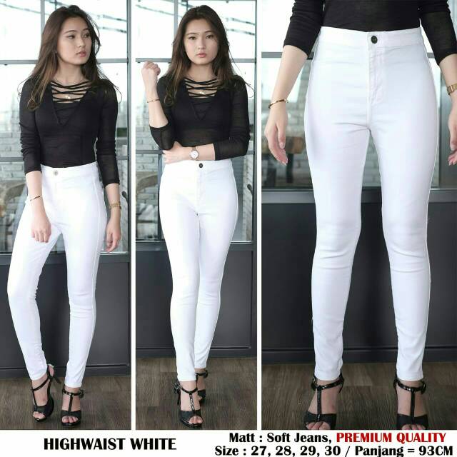 HW JEANS KEKINIAN HW JEANS / CELANA HIGHWAIST JEANS / HAIGH WAIST JEANS / HW MURAH PUTIH