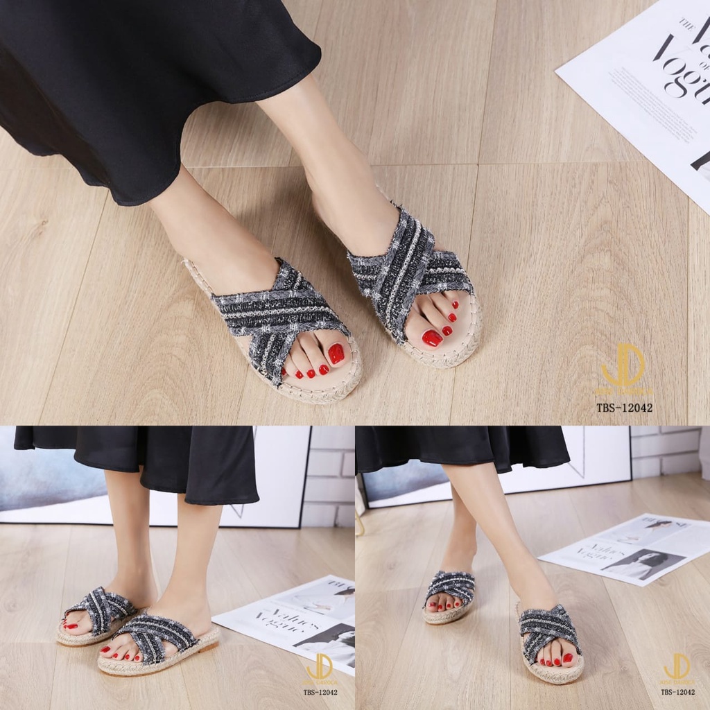 JOSE DAROCA Sandal Slippers Double Straps #TBS-12042# Original