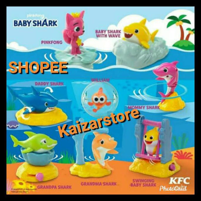 {BISA COD} MURAH Mainan BABY SHARK hadiah Chaki kids meal KFC mcd Pinkfong Grandpa Grandma William