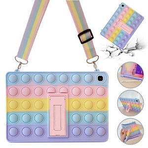 Ipad 6 Pro 9.7inc Silikon Case Pop IT Bubble Rainbow Free Strap