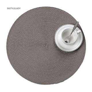 Alas Piring Makan Bentuk Bulat Bahan Woven Anti Air untuk Alas Piring Makan Bentuk Bulat Bahan Woven Anti Air untuk