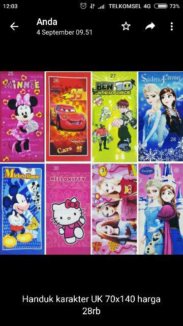 Handuk Karakter 70 X 140