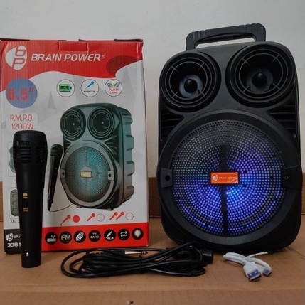 Speaker Bluetooth Karaoke Portable Extra Bass Gratis Microphone type 338 series 3381 6.5 Inch