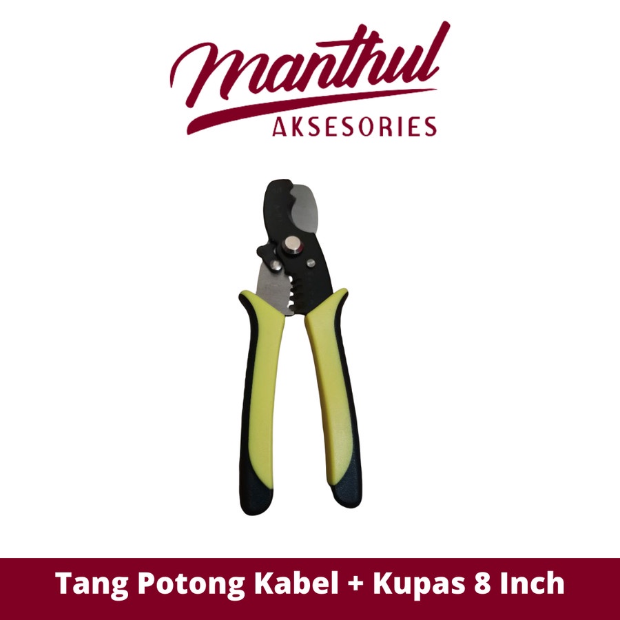 Tang Potong Kabel + Kupas 8 Inch Multifungsi Cable Stripping Pliers