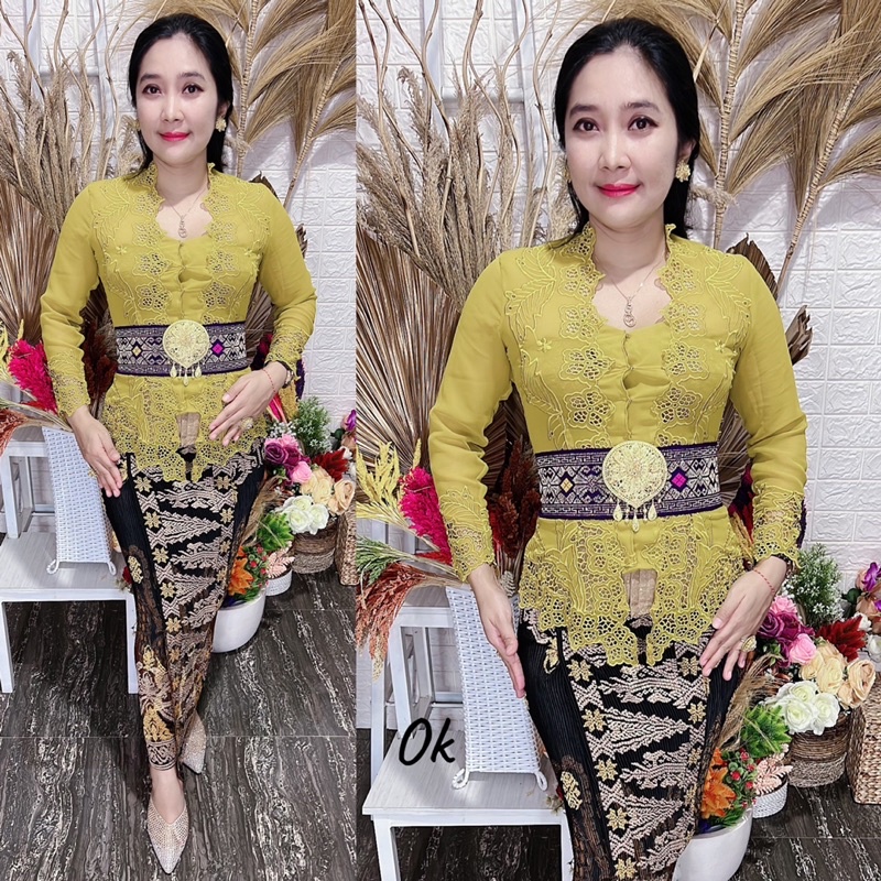 kebaya jadi bordir bunga pucuk kerawang