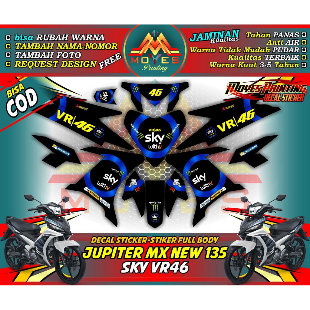 decal jupiter mx new 135 stiker jupiter mx 135 new  striping jupiter mx 135 new stiker mx135 sky VR