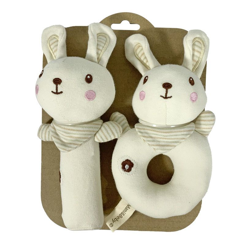 Mamibeby Mainan Bayi Organic Cotton Rattle Set (2 pcs)Boneka Stick Donat