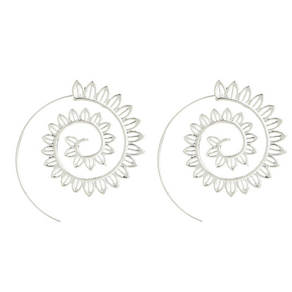 Hu Hu Hu Hu Hu Alat Bantu Pasang Kacamata♡ Anting Hoop Bentuk Water Drop Spiral Bahan Alloy Untuk Wanita