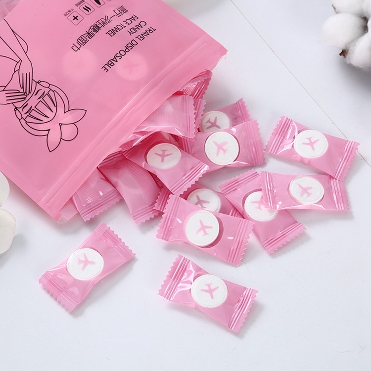 Tisu Candy - Tissue Handuk Mini - Handuk Travel Penyerap Serba Guna - Tissue Travel - Candy Mask Compressed Towel Travel Disposable