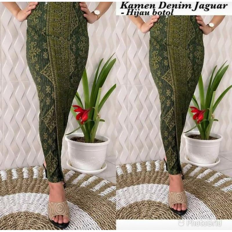 kamen denim jaguar motif endek