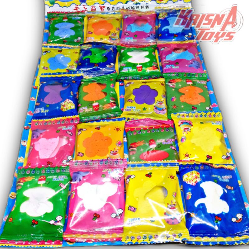 MAINAN ANAK MAGIC CLAY PLAYDOH/MALAM PLAYDOH isi 20pcs/Lembar