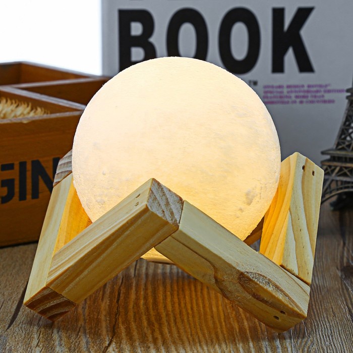 Lampu Tidur  Bluna 3D Printed Moon Night Light Table 12cm 15cm 18cm