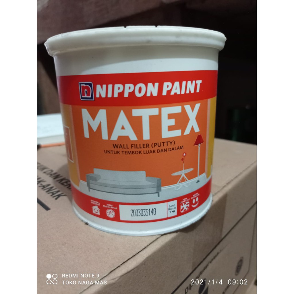 Plamir Tembok MATEX NIPPON 1 Kg Dempul Putty DEMPUL tembok retak