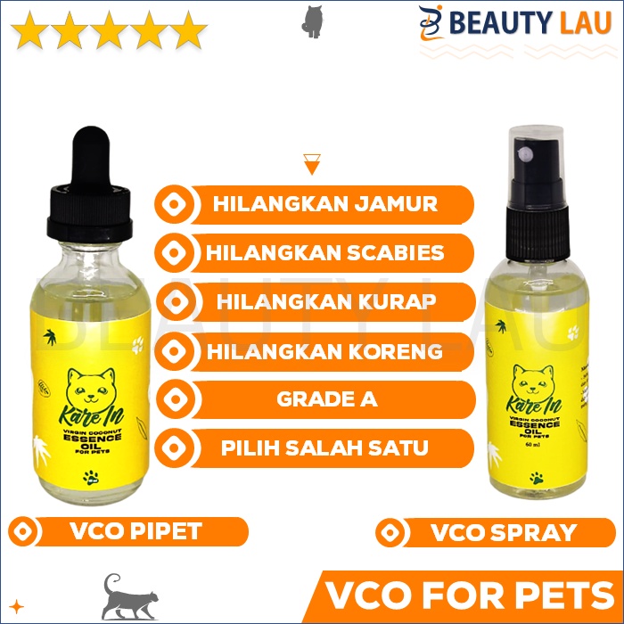 MINYAK KELAPA VCO KUCING 60 ML KAREIN OBAT BULU KUCING RONTOK KITTEN ANJING RONTOK SCABIES SKABIES