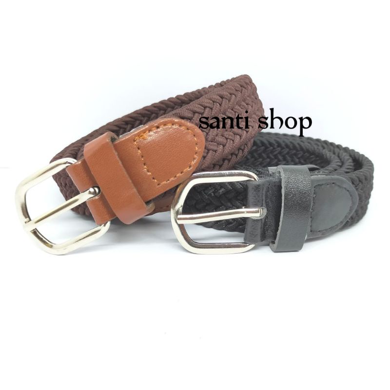 Ikat Pinggang Wanita Karet Textan Gespee Cewe Rajut