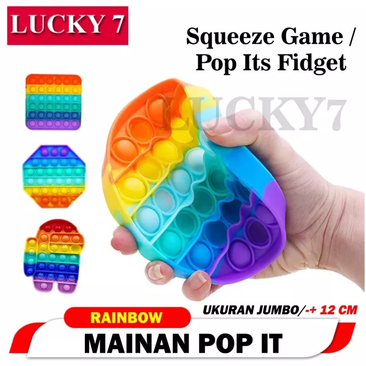 POP IT MURAH RAINBOW UNICORN fidget push Pop Its Fidget Toy Push bubble kids POPIT Tiktok / POP IT 12CM RANDOM-1