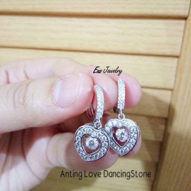 Promo Anting Love DancingStone Silver Swarovski