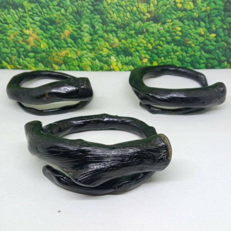Gelang akar bahar hitam natural jumbo