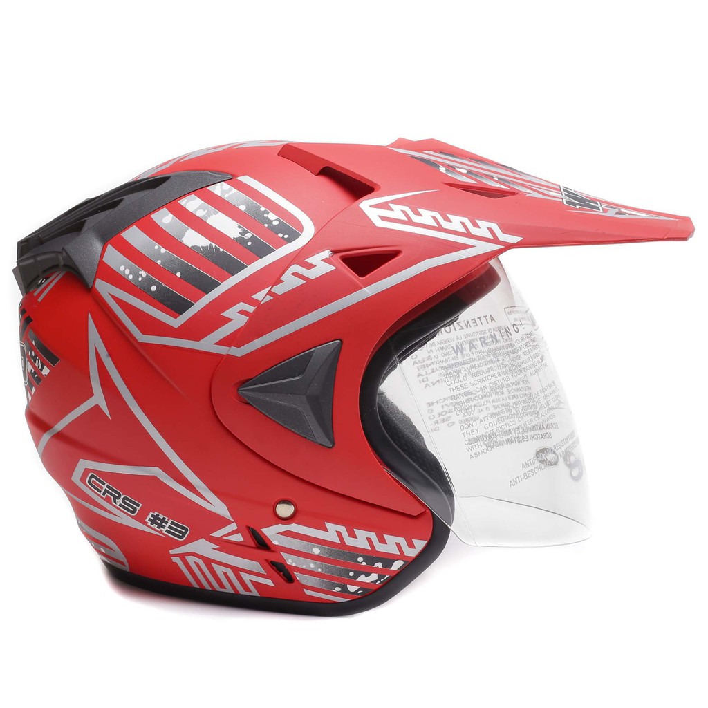 [Helm Dewasa] WTO Helmet Pro-Sight Cross - Merah Doff