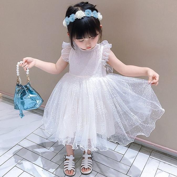 Dress princess tutu putih pendek butterfly wing sayap anak perempuan