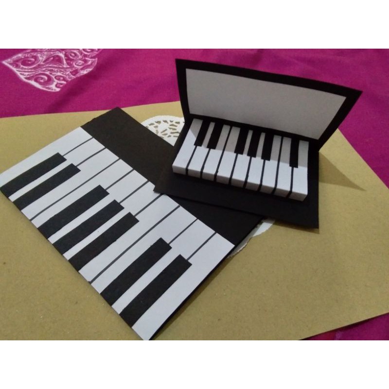 

Kartu ucapan Greeting card pop up timbul 3D Model Piano