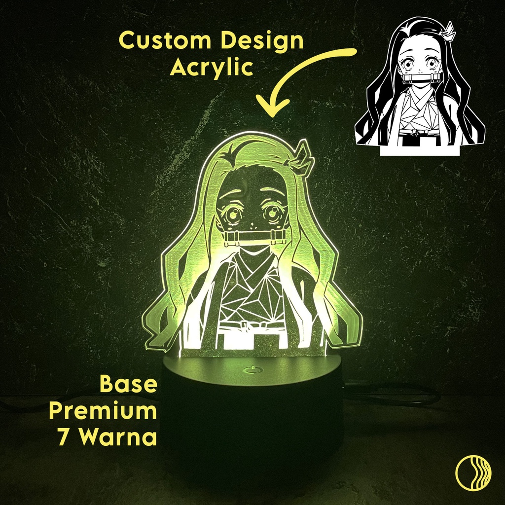 Lampu LED Akrilik Meja Hias Tidur- LIGHTZY- CUSTOM DESIGN Base Premium