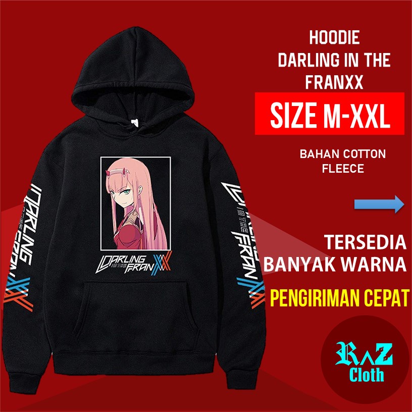 Zero Two Cosplay Pullover Hoodie Harajuku Style Hodie Anime Jaket Pria Premium