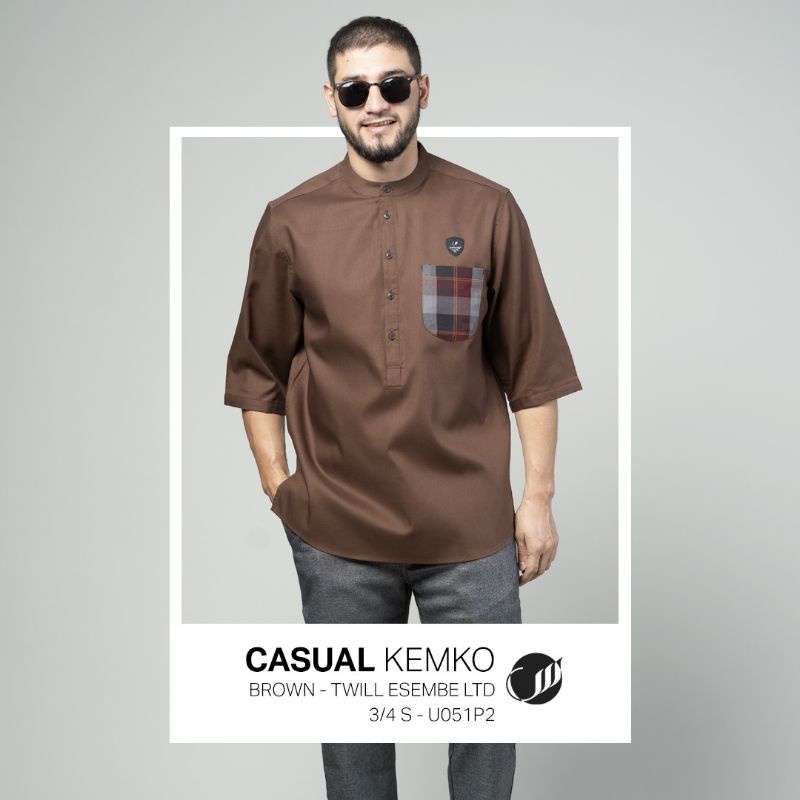 KEMKO KASUAL PRIA DEWASA LENGAN 3/4 BAJU KOKO MUSLIM SAMASE TERBARU SAMASE CASUAL KEMKO U051P