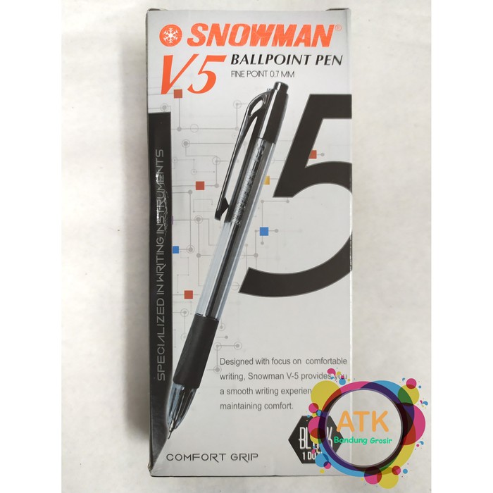 

Pulpen Snowman V-5 Warna Biru Hitam Merah Grosir Murah