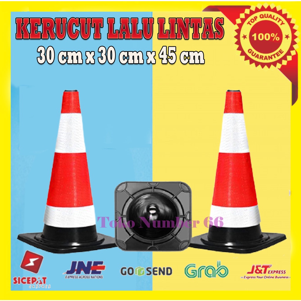 Jual TRAFFIC CONE RUBBER 45 CM / KERUCUT LALU LINTAS / KERUCUT LALU ...